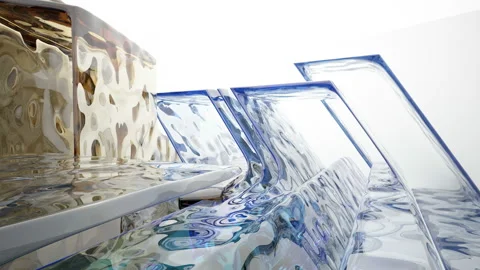 Abstract white and colored gradient glasses interior  with window. Stock Footage 93969178