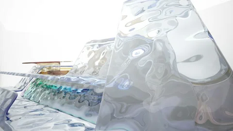 Abstract white and colored gradient glasses interior  with window. Stock Footage 93969624