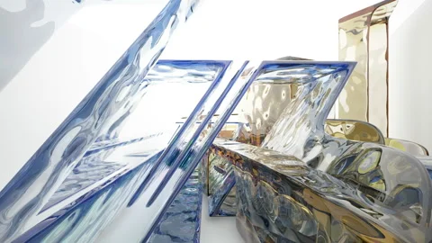 Abstract white and colored gradient glasses interior  with window. Stock Footage 93969864