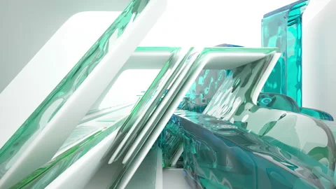 Abstract white and colored gradient glasses interior  with window. Stock Footage 93970461