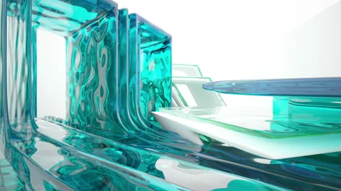 Abstract white and colored gradient glasses interior  with window. Stock Footage 93970511