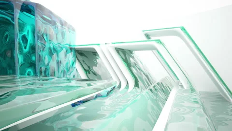 Abstract white and colored gradient glasses interior  with window. Stock Footage 93970688