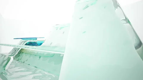 Abstract white and colored gradient glasses interior  with window. Stock Footage 93971047