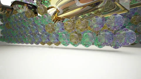 .Abstract white and colored gradient glasses interior  with window. Video stock 96335004