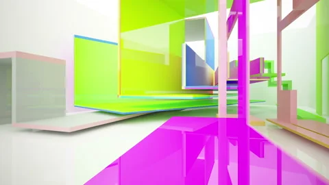 Abstract white and colored gradient  interior. Video stock 96717283