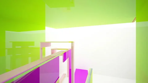 Abstract white and colored gradient  interior. Stock Footage 96717514