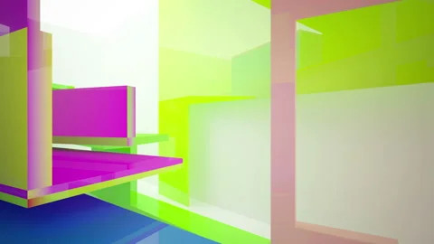 Abstract white and colored gradient  interior. Stock Footage 96717828