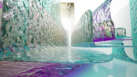 Abstract white and colored gradient glasses interior  with window.  Stock Footage 100606398