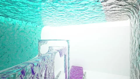 Abstract white and colored gradient glasses interior  with window.  Stock Footage 100606994