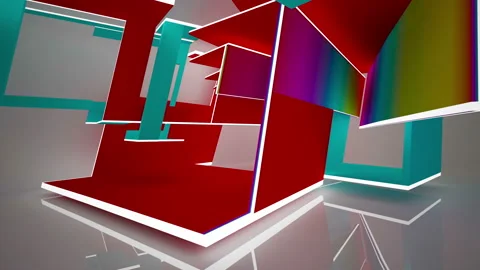 Abstract white and colored gradient  interior.  Stock Footage 100635253