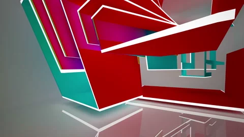 Abstract white and colored gradient  interior.  Stock Footage 100635876