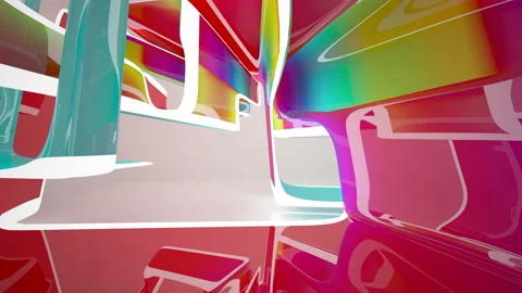 Abstract white and colored gradient  interior.  Stock Footage 100660142
