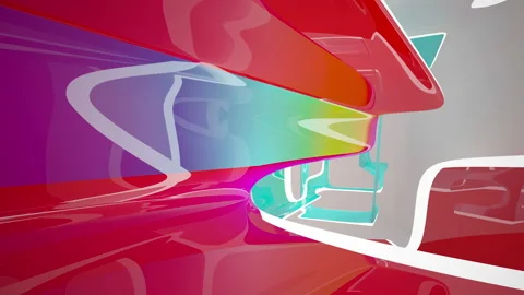 Abstract white and colored gradient  interior.  Stock Footage 100660149