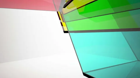 Abstract white and colored gradient glasses interior Stock Footage 100690481