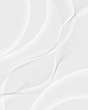 Abstract white and gray background with minimalist flowing curves and elega.. Stock Illustration