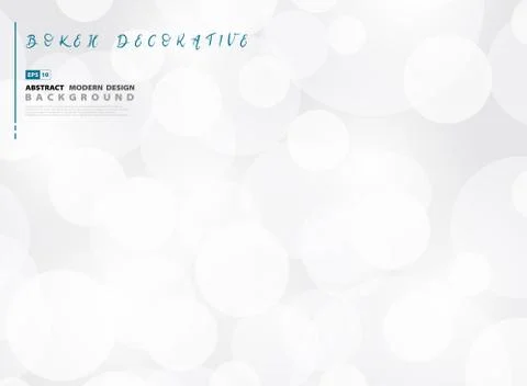 Abstract white and gray circle bokeh decoration background. Stock Illustration