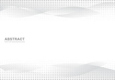 Abstract white and gray gradient waves modern bright halftone dots art backgr Stock Illustration