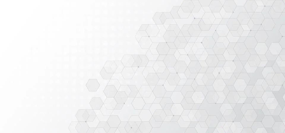 Abstract white and gray hexagonal pattern design of technology artwork. Stock Illustration