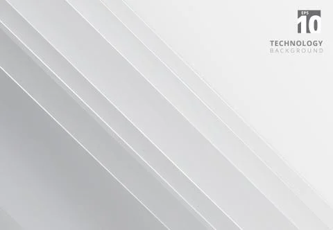 Abstract white and gray image that depicts technology with overlapping diagon イラスト素材