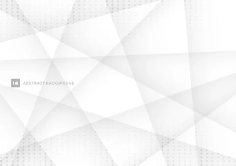 Abstract white and gray polygon background with halftone effect. Stock Illustration