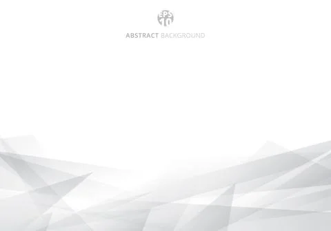 Abstract white and gray polygonal header background with copy space. Stock Illustration