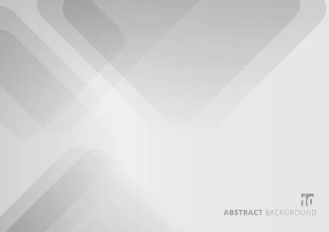 Abstract white and gray square rounded shape overlapping layer minimal style Illustrazione stock