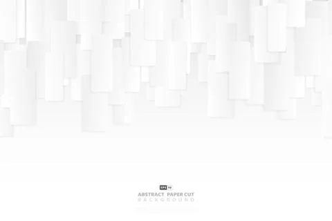 Abstract white and gray square pattern design wallpaper paper cut design Stock Illustration