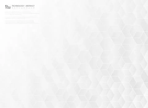 Abstract white and gray technology hexagonal pattern design cover background. Stock Illustration