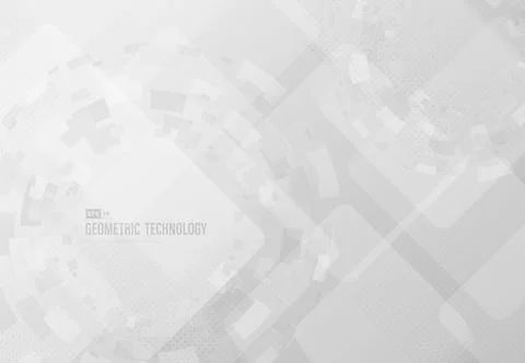 Abstract white and gray technology modern design of geometric background. Stock Illustration