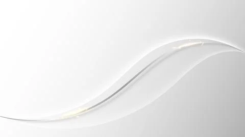 Abstract white and gray wave lines with lighting effect on clean background l Stock-Illustration