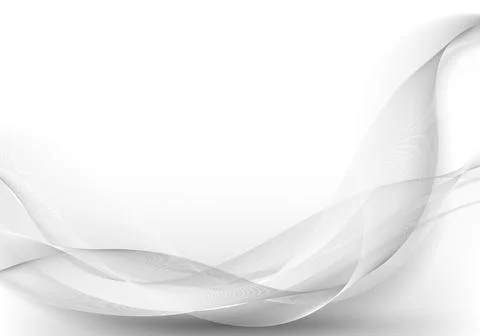 Abstract white and gray waves or wavy lines stream pattern on clean backgroun Illustrazione stock