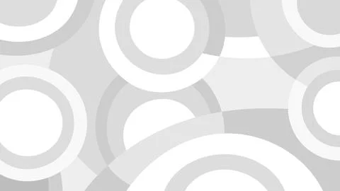 Abstract White and Light Gray Overlapping Circles and Rings Background Stock Illustration