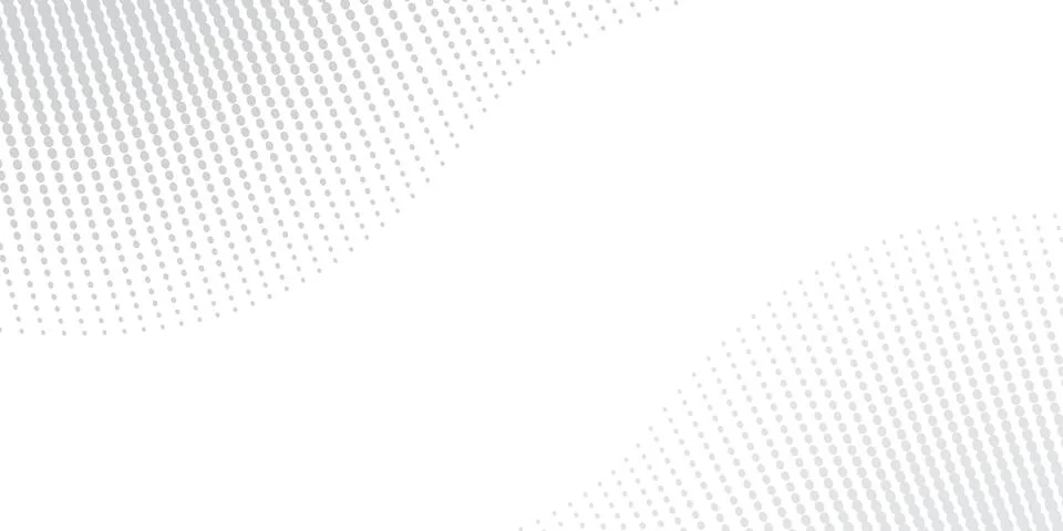 Abstract white and light grey background featuring dynamic dotted halftone Stock Illustration