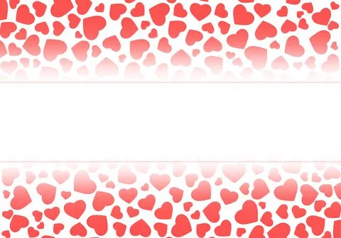 Abstract white and red background with hearts. Illustration with hearts for V Stock Illustration