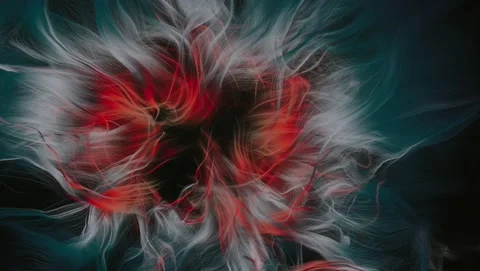 Abstract white and red feather motion looping background Stock Footage 166590153