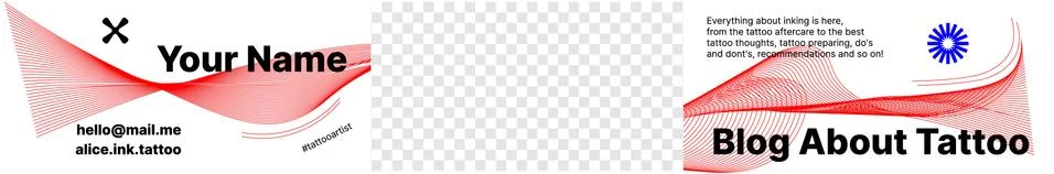 Abstract White and Red Header For Blog about Tattoo on Video Platform with a Stock Illustration