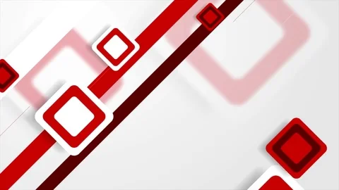 Abstract white and red tech squares video animation Stock Footage