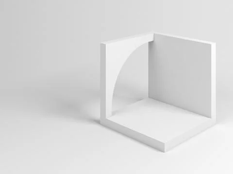 Abstract white architectural installation 3d render Stock Illustration