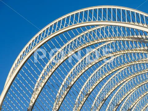 Abstract White Architecture On Blue Sky Stock Photos