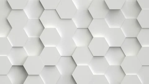 Abstract white background with 3D hexagons loop Stock Footage 105754967