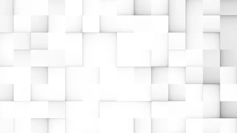 Abstract white background. Animation 3D Seamless geometric squares, minimalist Stock Footage 339474331