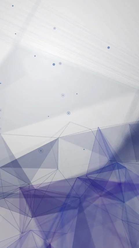 Abstract white background with blue triangular particles, line and connected dot Stock Footage 277701799