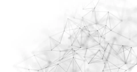 Abstract white background with chaotically moving plexus lines and dots. Stock Footage 166312066