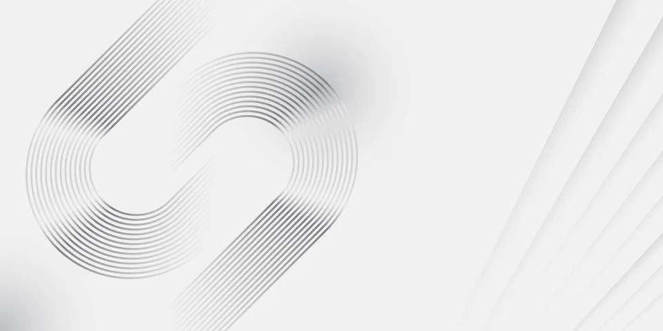 Abstract white background with circle lines. Digital future technology conc.. Illustrazione stock