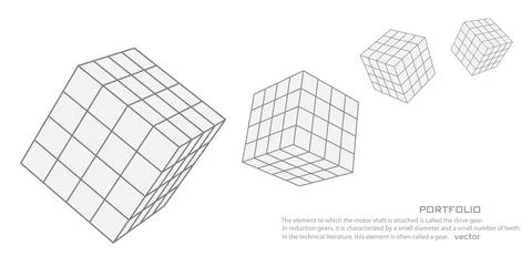 Abstract white background from cubes and lines. Stock Illustration