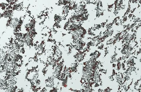 Abstract white background with dark rusty distressed metallic corrosion texture Stock Illustration