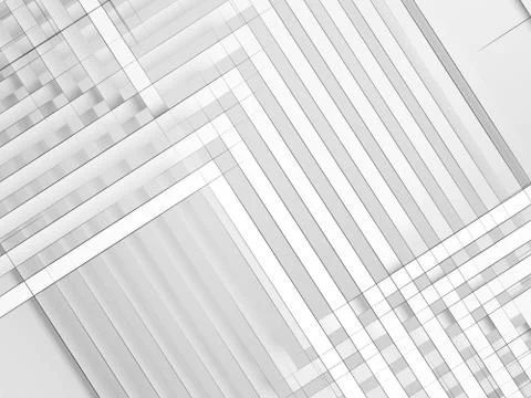 Abstract white background, geometric 3d Illustrazione stock