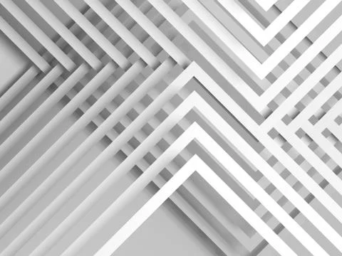 Abstract white background, geometric 3d Illustrazione stock
