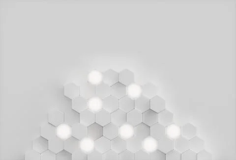 Abstract White background geometric hexagonal abstract background. Surface Stock Illustration