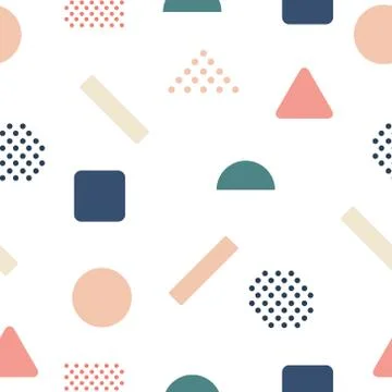 Abstract white background with geometrical shape figures Stock Illustration